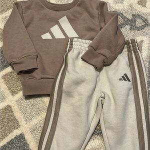 Adidas Kids Brown and Gray Jogger Set